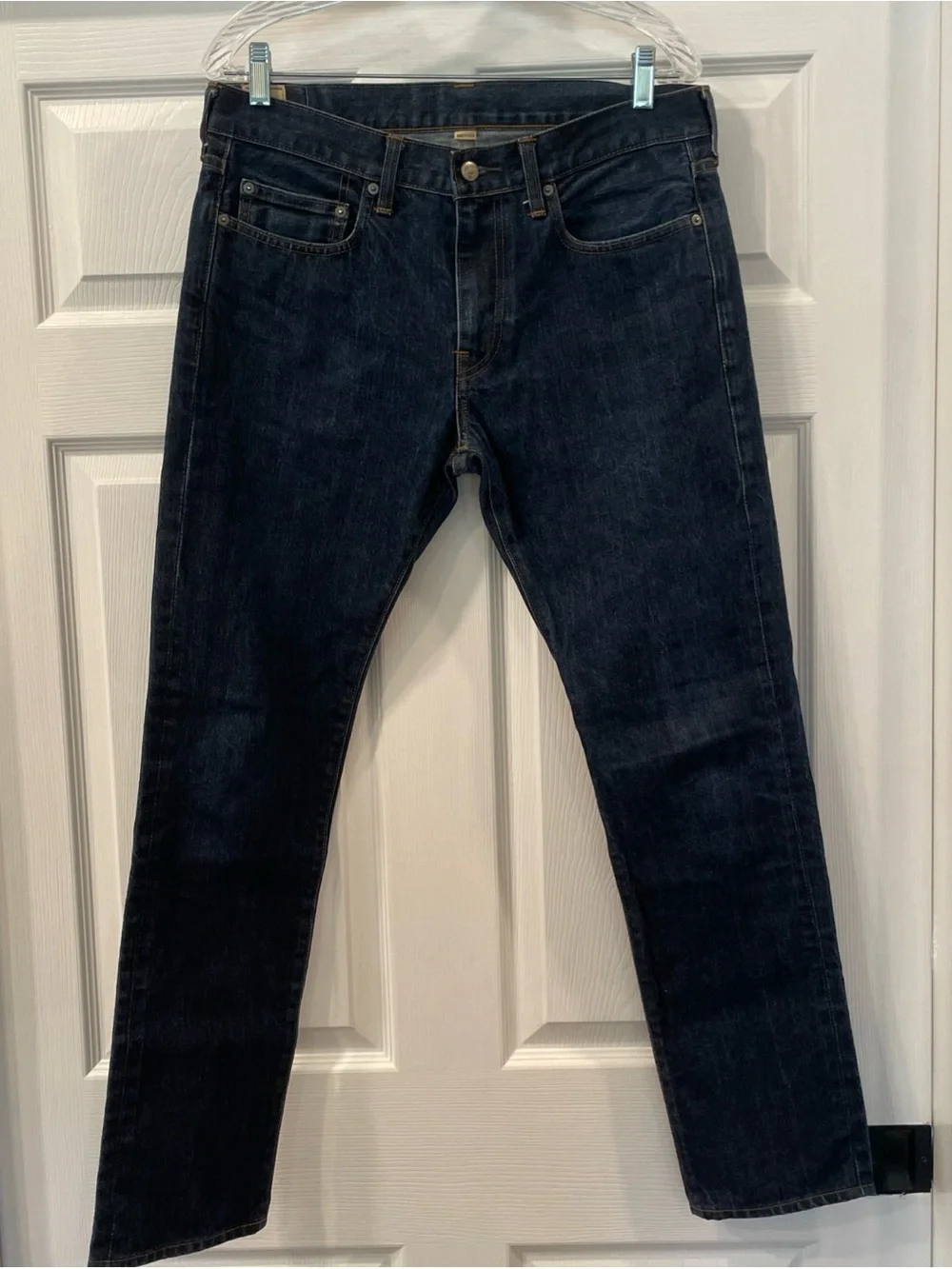 J. Crew Men's 33x32 484 Slim Kaihara Japanese Straight Dark Indigo Jeans